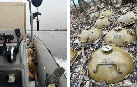 Soviet anti-landing mine PDM-1M (https://defence-blog.com/russians-install-anti-landing-mines-in-southern-ukraine/)